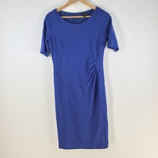 David lawrence dress womens S pencil blue short sleeve round neck zip 107491