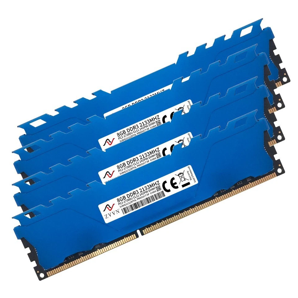 32GB 16GB 8GB DDR3 2133MHz OC PC3-17000 CL11 240Pin Desktop XMP Memory ZVVN Blue - Image 2 of 4