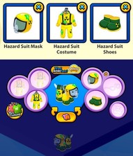 2018 Webkinz 3-pc Halloween Clothing: Hazard Suit Mask & Costume & Shoes