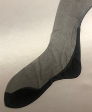 Vintage Black Seamed Full Fashioned Stocking sz 10 M Jet Black