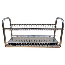 SCOLAPIATTI DA BASE PARETE O APPOGGIO IN ACCIAIO INOX 40 50 60 70 80 cm CON