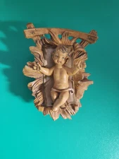 Vintage Baby Jesus in Manger 2 Piece Plastic Marked Italy