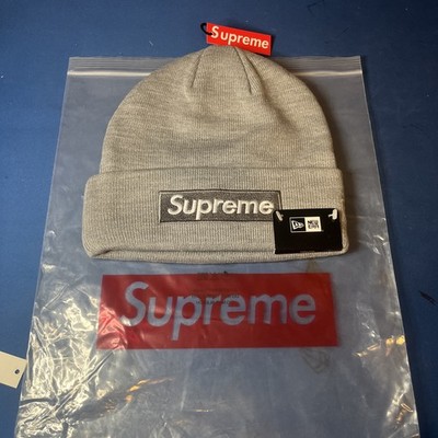 SUPREME/ NEW ERA BOX LOGO BEANIE GREY OS FW24 WEEK 17 BRAND NEW