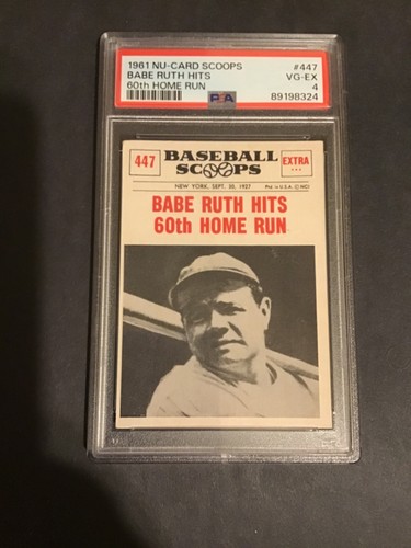 1961 Nu Card Scoops Babe Ruth Hits 60 Home Run PSA 4 Yankees