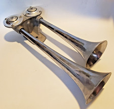 Vintage Truck Boat Rat Rod Chrome Sparton For Safety Dual Trumpet Air Horn Vintage Truck Boat Rat Rod Chrome Sparton For Safety Dual Trumpet Air Horn