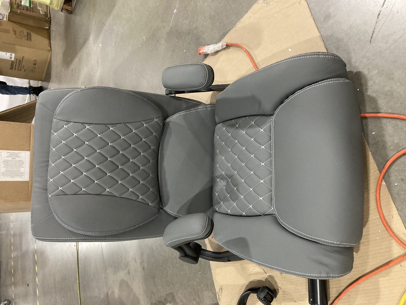Ergonomic High Back Big And Tall Leather - Gray