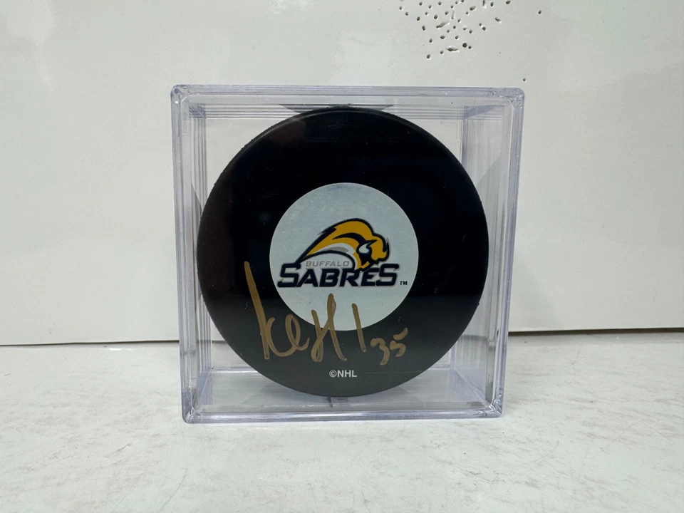Jocelyn Thibault Buffalo Sabres Firmado NHL Autógrafo Disco Dorado Automático Foto 2 de 4