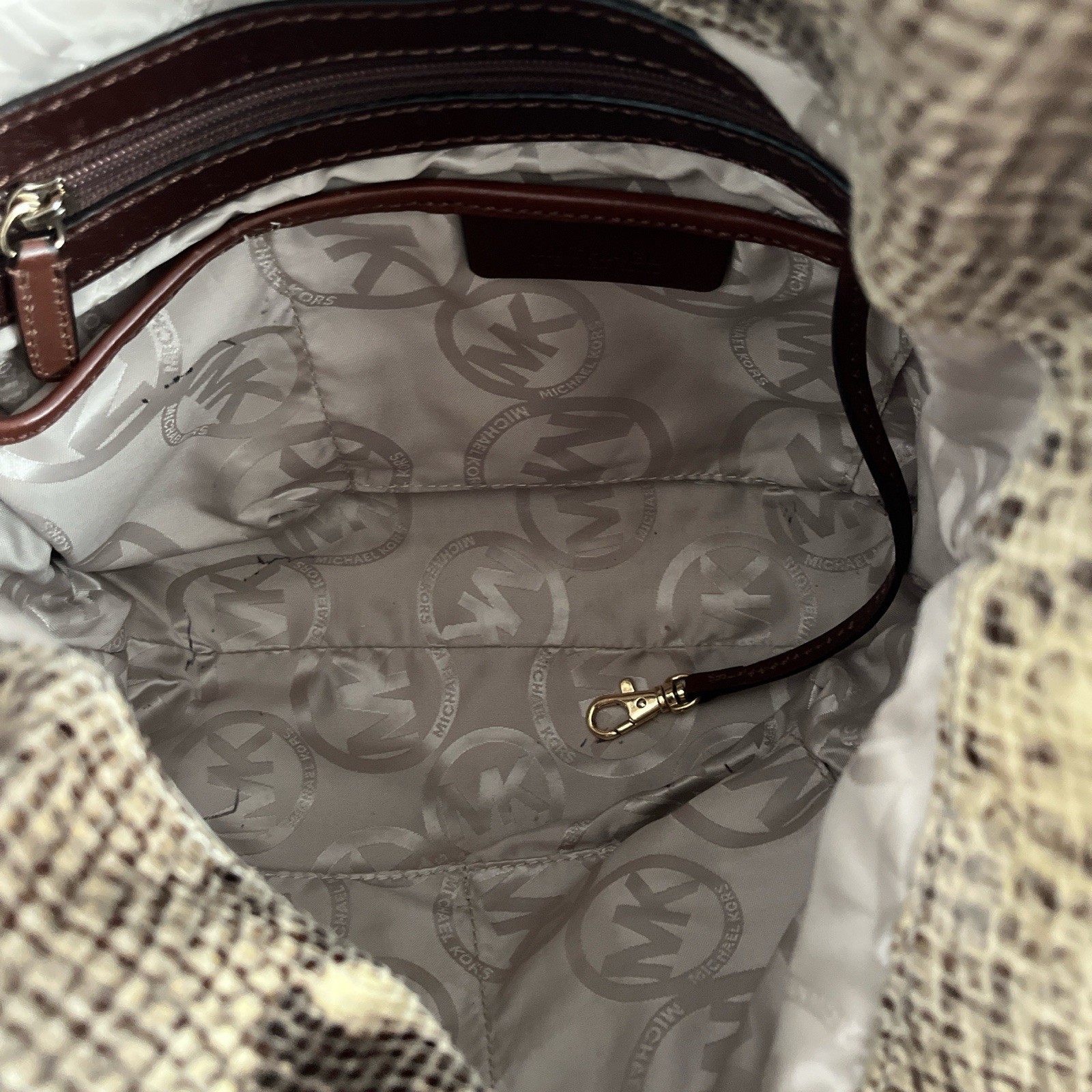 MICHAEL KORS LEATHER Snakeskin Python  SATCHEL/SH… - image 4