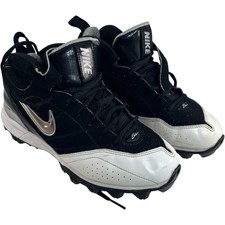 Nike LT 3 Shark Football Cleats Black White Mid Top Youth 6Y