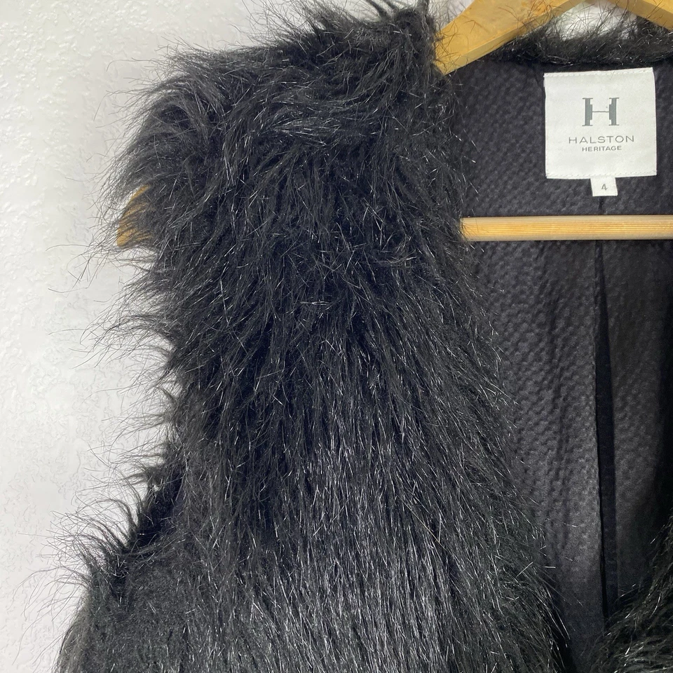 Chaleco Halston Heritage para mujer talla 4 negro de piel sintética precio de venta sugerido por el fabricante $221 Foto 4 de 4