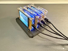 4-Slot Stand for NerdMiner V2 or NMminer – 3D Printed Tray Black Display Rack