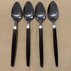 Vintage Ekco Eterna  Flatware 4 Pc Wood Look Handle Stainless Teaspoons — photo 1