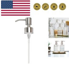 Reusable Soap Dispenser Pump Head 304 Stainless Steel Brushed Finish Pump Hea...