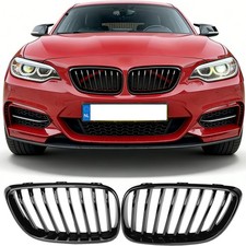 KÜHLERGRILL EINZELSTEG NIEREN GRILL PASSEND FÜR BMW 2er F22 F23 GLANZ SCHWARZ