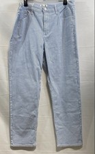 Seven7 Women's 90's Straight Jean Blue White Stripe High Rise NWT Size 14
