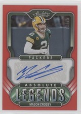 2022 Panini Absolute Legends Signatures Red 72/75 Mason Crosby #AL-MC Auto 0q84
