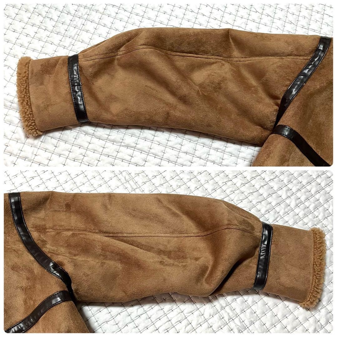 AMERI S Shearling Flight Jacket Brown Faux Mouton… - image 15