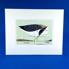 Charley Harper Eskimo Curlew Birds Matted Art Postcard White Style A 8 x 10"
