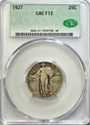 1927 Standing Liberty Quarter CAC F12 — ORIGINAL • HONEST • NO PROBLEMS