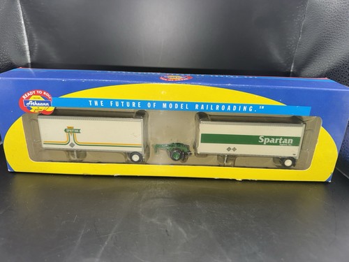 Remolques de cuña y carretilla Athearn RTR HO escala 91046 Spartan Express dos 28’ nuevos en caja | Zustand: New