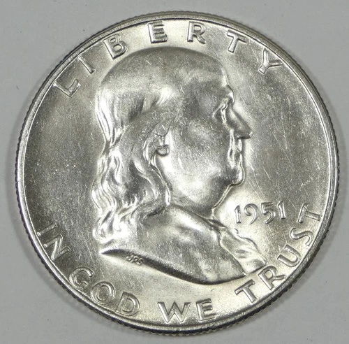 1951-S Franklin Half Dollar Nice BRILLIANT UNCIRCULATED Silver 50c
