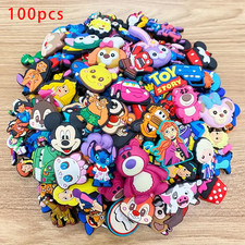 100PCS Cartoon Shoe Charms Set PVC Random Style Decorations for Clogs Bags