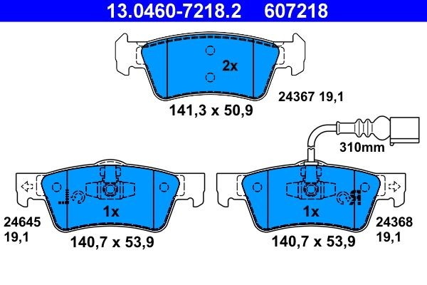 Bremsbelagsatz Scheibenbremse ATE 13.0460-7218.2 (1Satz-1Stk)-image