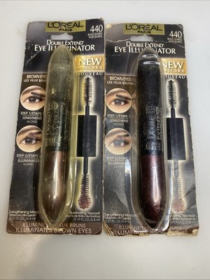 2x NEW L'Oréal Double Extend Eye Illuminator Mascara #440 BLACK QUARTZ. Read