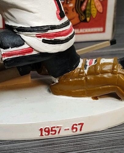Chicago Blackhawks Goalie #1 Glenn Hall Wackelkopf mit Box CBOE/SGA - Bild 7 von 11