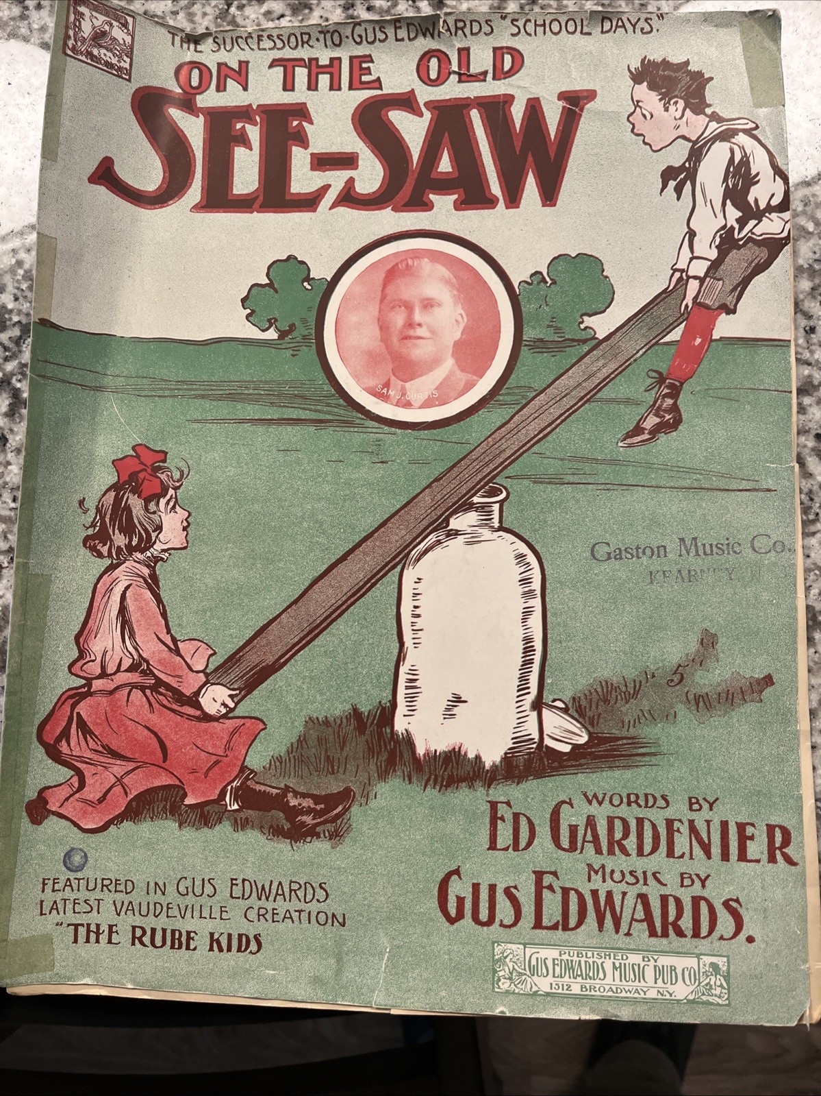Sheet Music - On The Old See-Saw - Gardenier - Gus Edwards 1907 (e)