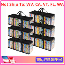 DVD Storage Bags 6 Pack DVD Storage Holder Case Clear PVC Media Holder with H...