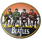 Vintage The Beatles Sign - Rock Band Guitar Album Concert Gas Porcelain Sign