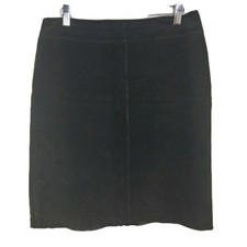 Vintage Express Black Genuine Suede Leather Pencil Skirt Size 7/8 Goth Grunge
