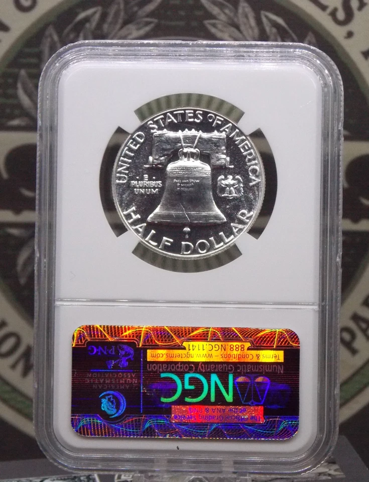 1950 Proof *FRANKLIN* Silver Half Dollar 50c NGC PF64 #008 ECC&C, Inc - Image 4 of 4