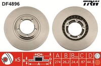 2X TRW Bremsscheibe DF4896 FüR Hyundai