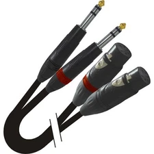 ProX XC-DSXF03 3' Dual 1/4" TRS-M to Dual XLR3-F Balanced High Performance Audio