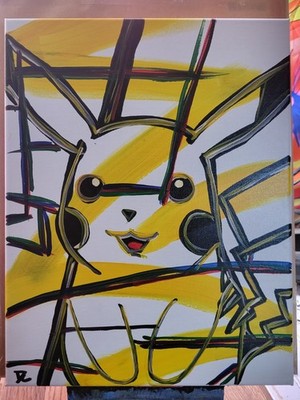 Abstract Painting 11x14 Original Art   Expressionist Street Pop Art Wall Decor