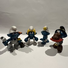 Lot of 4 Vintage Smurfs - Schleich Peyo - 1972 1982 1980 1983 Figures