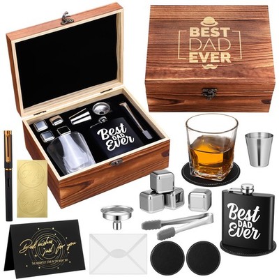 Feifeiya Gifts for Men Dad,12 Pcs Whiskey Set with Black