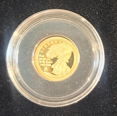 Solid 14K GOLD AMERICAN NATIONAL ANTHEM COMMEMORATIVE LIBERTY COIN .585 Fine
