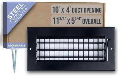 10x4 Duct Opening Steel Adjustable Air Supply Grille