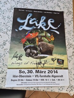 POSTER LAKE 2014 ca 41 x 58 cm (mit ORIGINAL UNTERSCHRIFTEN DER BAND)