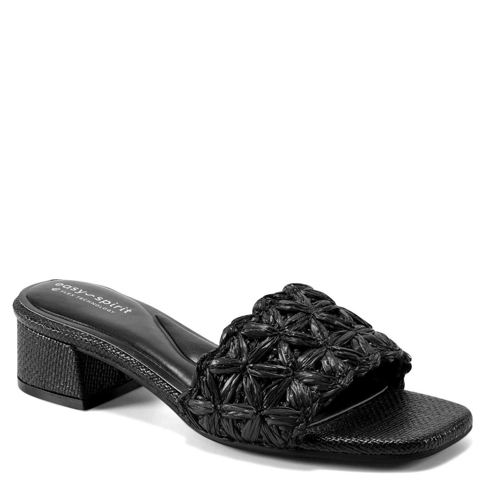 Женские сандалии Easy Spirit Rosario 6.5 C/D US - Черный/Рафия