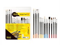 5X Pinselset 15-Teilig Borstenpinsel Haarpinsel U Aquarellpinsel Versch. GrößEn