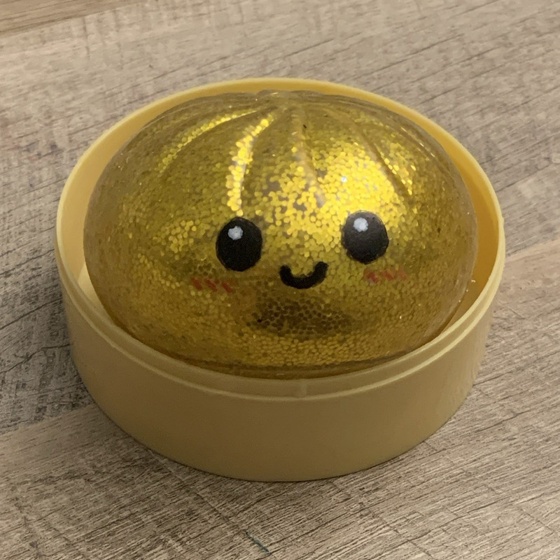 Gold Glitter Dumpling — Squeeze Stress Ball 4in x 4in x 3in