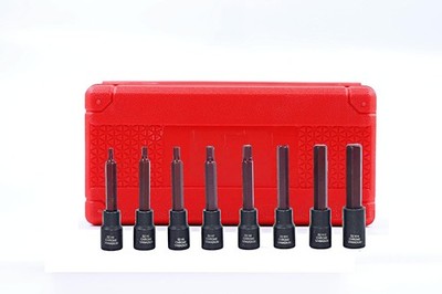 SEKETMAN 8 Piece 1/2'' Drive Extra Long Allen Hex Bit Socket Set, HEX 