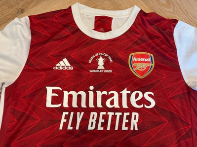 Mens Genuine Arsenal Adidas L Home Shirt 20/21 FA Cup Winners 14