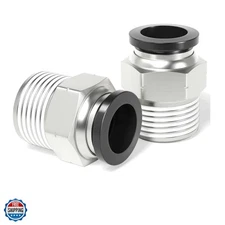 Male Straight 12mm Tube OD x 1/2 Inch NPT Thread Push to Connect Fittings PC1...