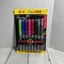 Bic Intensity Permanent Markers 8 Total Assorted Colors