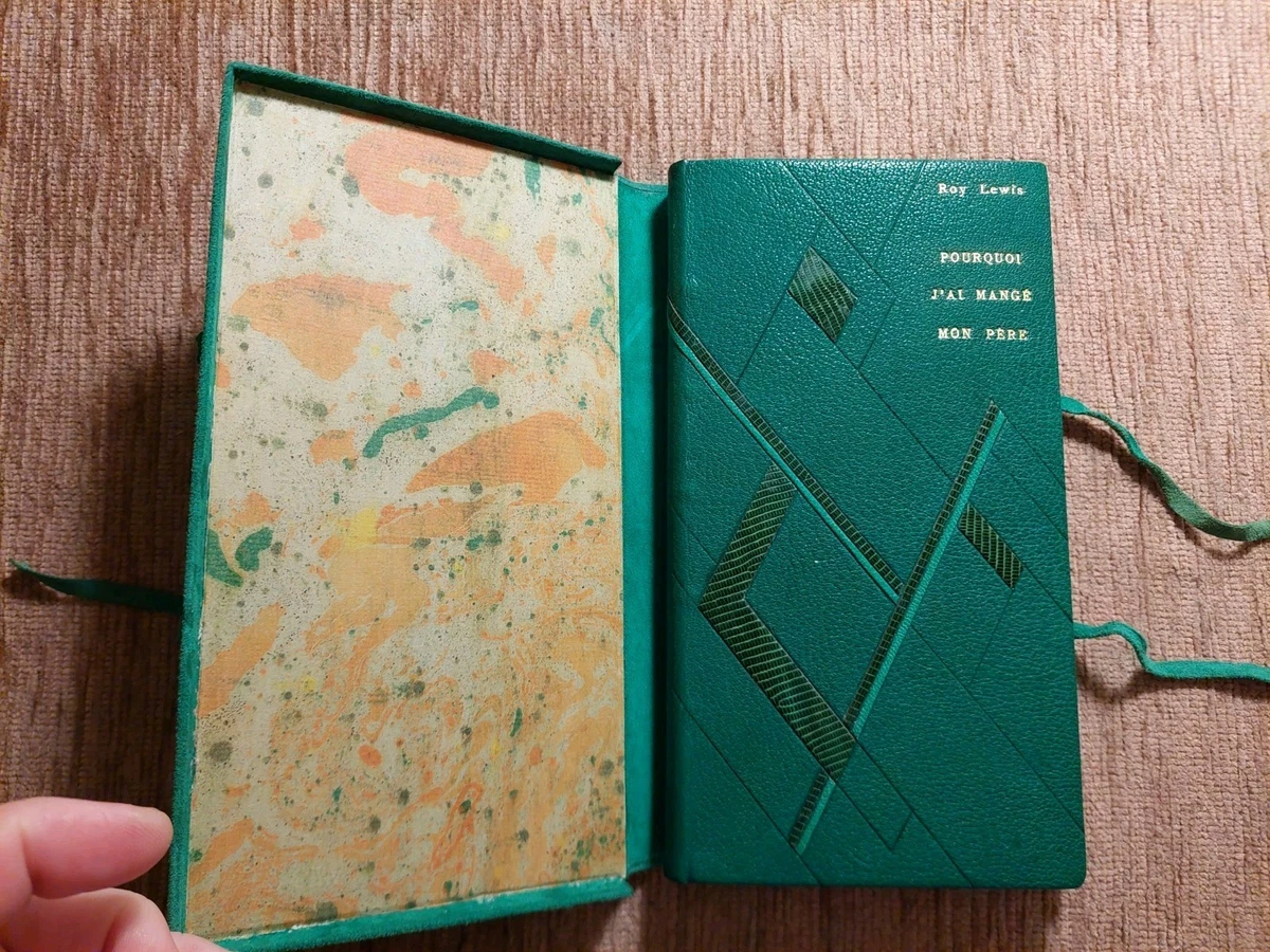 Roy Lewis VERCORS Steinzeit Satire Fantasy LEDER HANDEINBAND Designer Binding